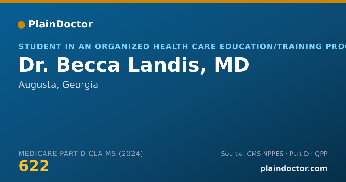 Shareable card for Becca Landis, MD - Student in an Organized Health Care Education/Training Program, Augusta, GA
