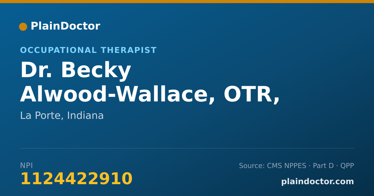 Shareable card for Becky Alwood-Wallace, OTR, MHS, CLT - Occupational Therapist, La Porte, IN