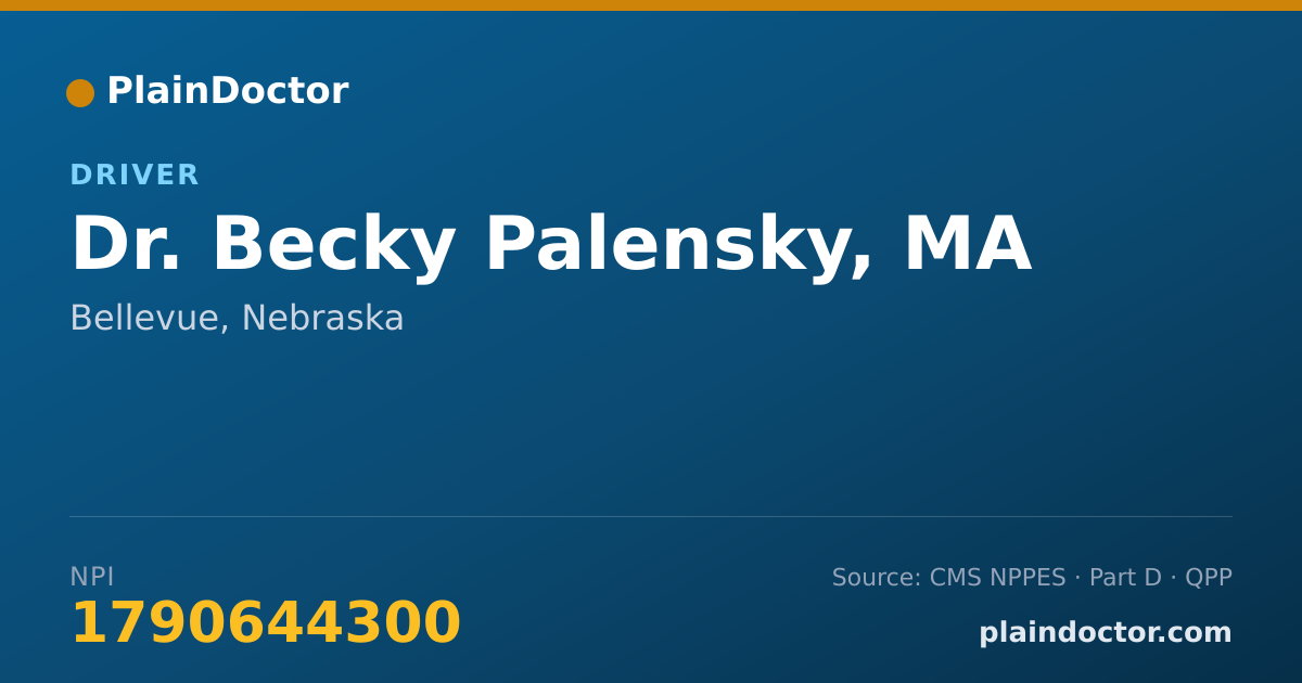 Shareable card for Becky Palensky, MA - Driver, Bellevue, NE