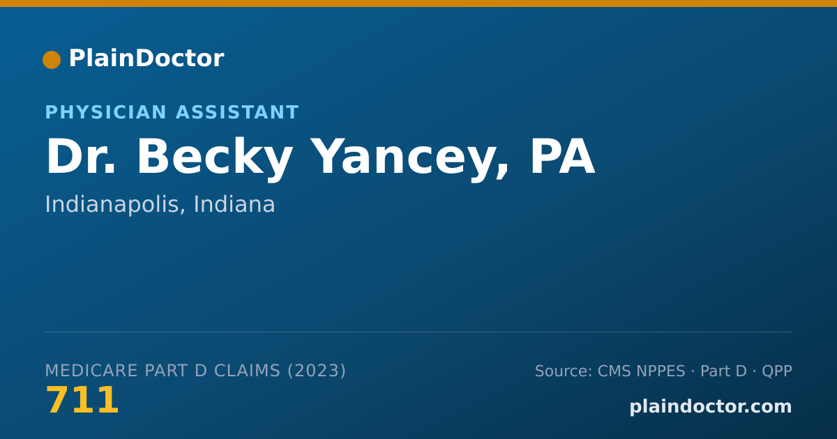 Shareable card for Becky Yancey, PA - Physician Assistant, Indianapolis, IN