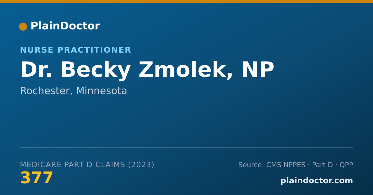 Shareable card for Becky Zmolek, NP - Nurse Practitioner, Rochester, MN