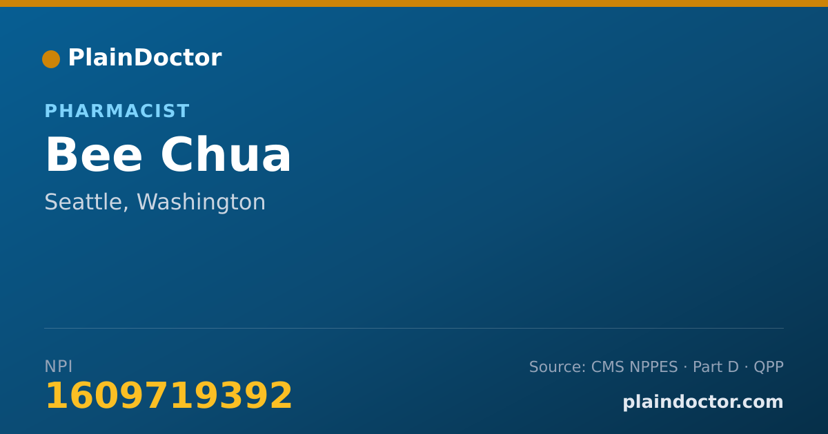 Shareable card for Bee Chua - Pharmacist, Seattle, WA