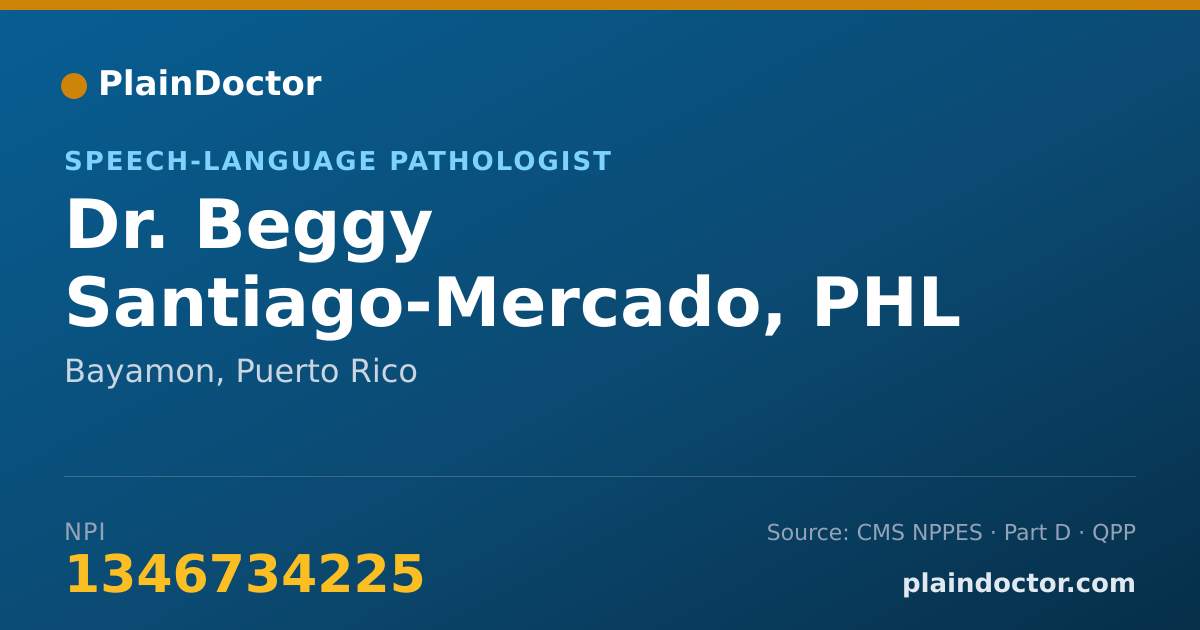 Shareable card for Beggy Santiago-Mercado, PHL - Speech-Language Pathologist, Bayamon, PR