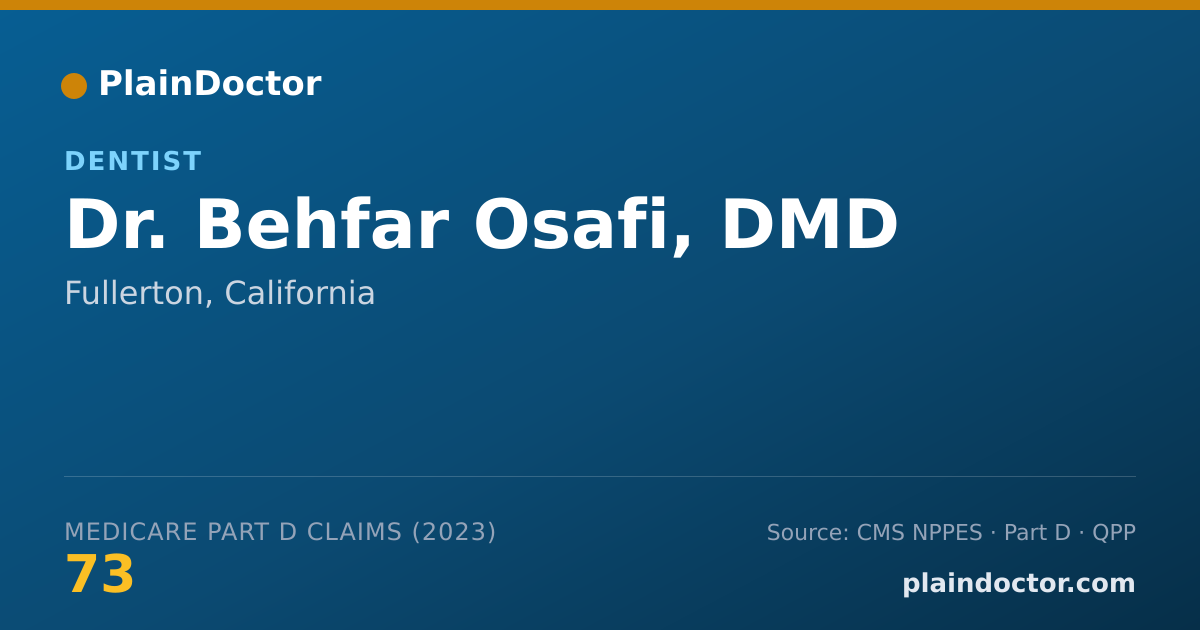 Shareable card for Behfar Osafi, DMD - Dentist, Fullerton, CA