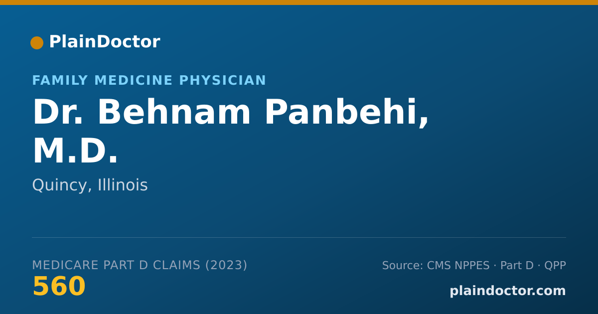 Shareable card for Behnam Panbehi, M.D. - Family Medicine Physician, Quincy, IL