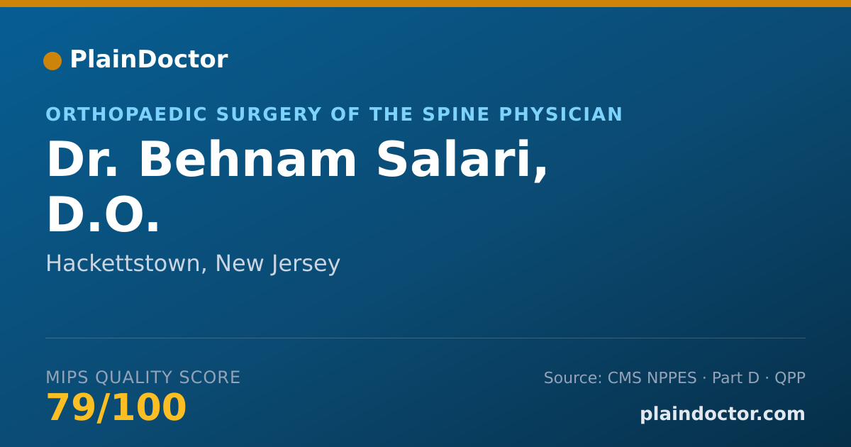 Shareable card for Behnam Salari, D.O. - Orthopaedic Surgery of the Spine Physician, Hackettstown, NJ