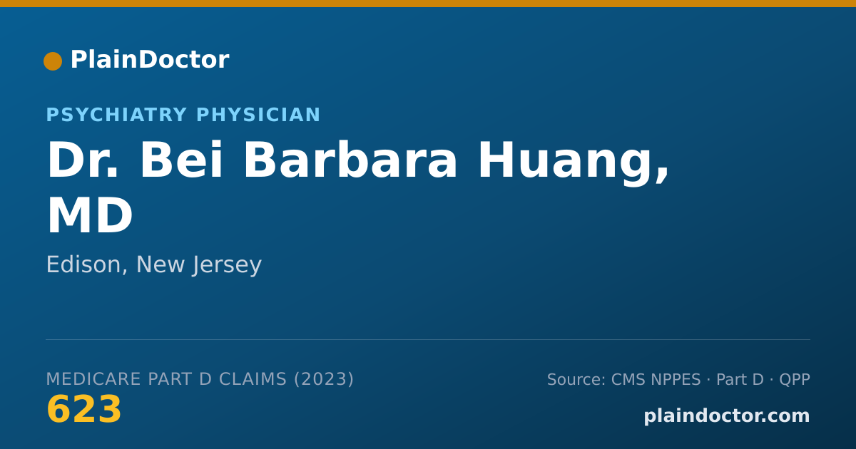 Shareable card for Bei Barbara Huang, MD - Psychiatry Physician, Edison, NJ