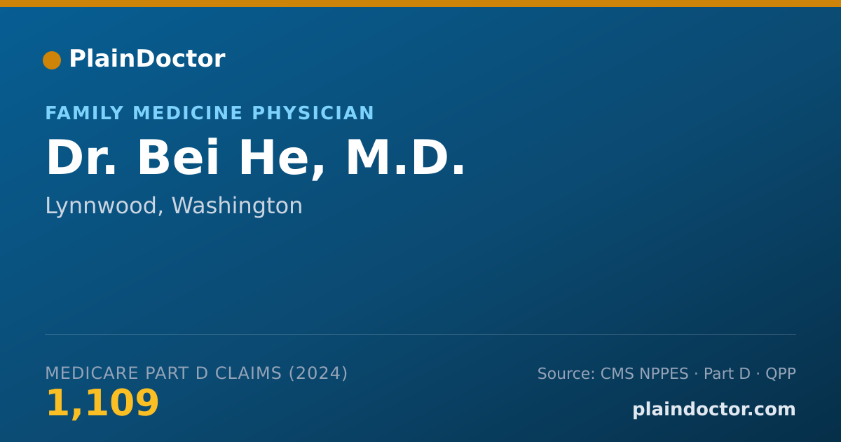 Shareable card for Bei He, M.D. - Family Medicine Physician, Lynnwood, WA