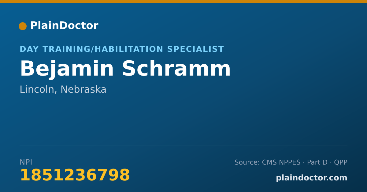 Shareable card for Bejamin Schramm - Day Training/Habilitation Specialist, Lincoln, NE