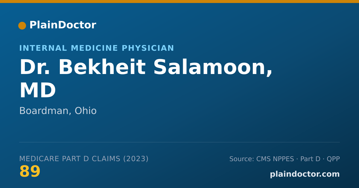 Shareable card for Bekheit Salamoon, MD - Internal Medicine Physician, Boardman, OH