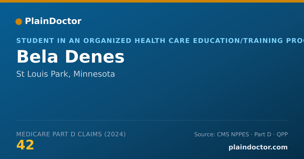 Shareable card for Bela Denes - Student in an Organized Health Care Education/Training Program, St Louis Park, MN