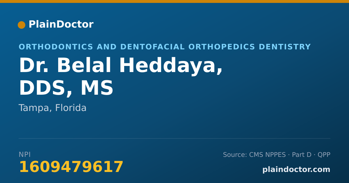 Shareable card for Belal Heddaya, DDS, MS - Orthodontics and Dentofacial Orthopedics Dentistry, Tampa, FL
