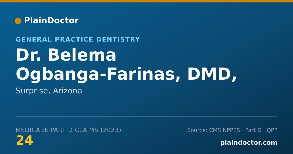 Shareable card for Belema Ogbanga-Farinas, DMD, MPH - General Practice Dentistry, Surprise, AZ