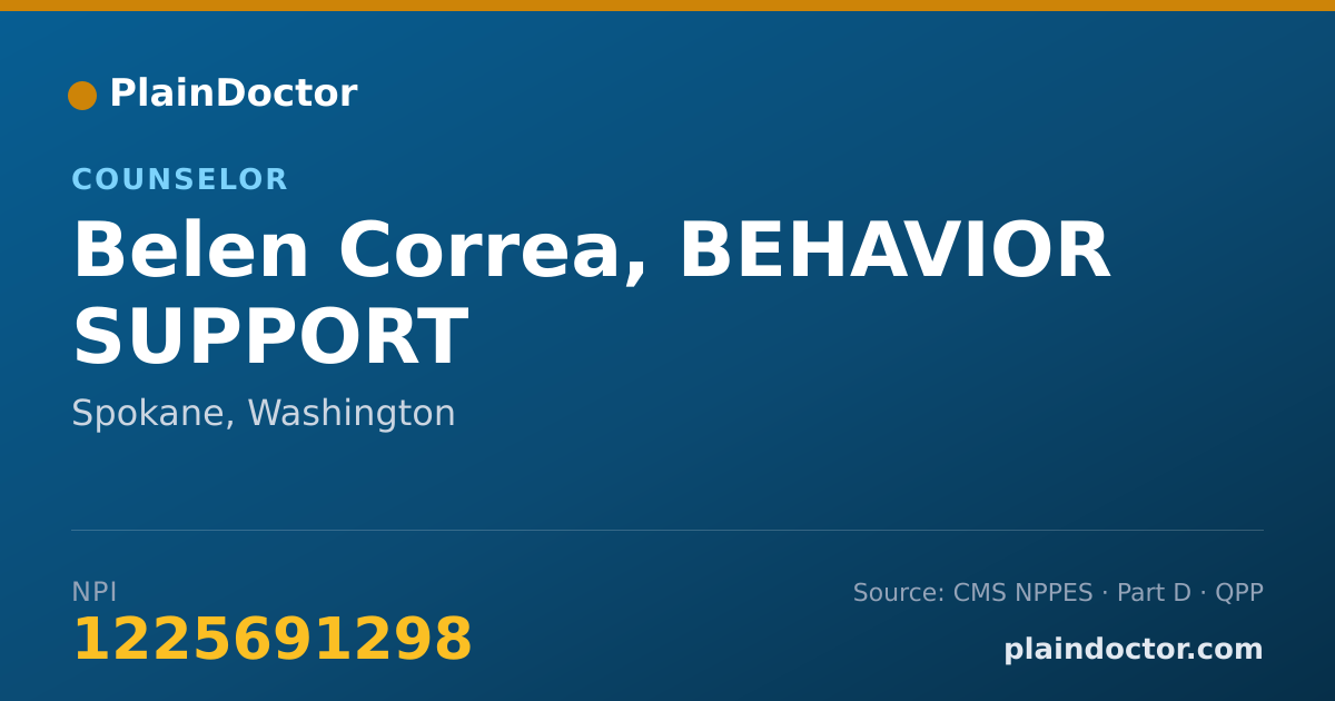 Shareable card for Belen Correa, BEHAVIOR SUPPORT - Peer Specialist, Spokane, WA