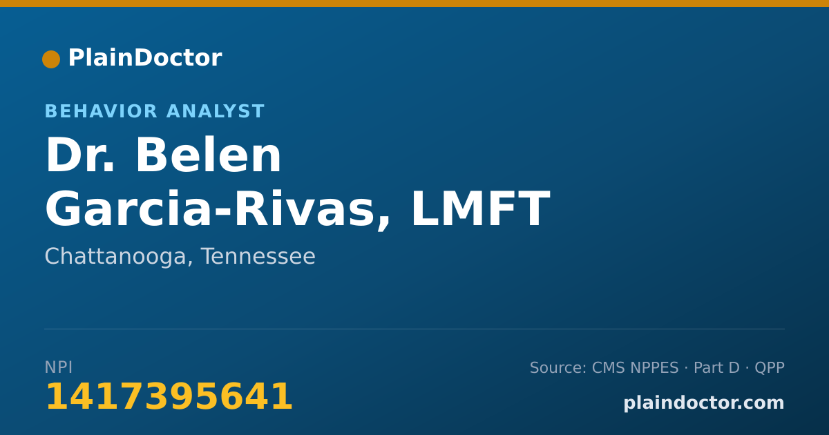Shareable card for Belen Garcia-Rivas, LMFT - Behavior Analyst, Chattanooga, TN