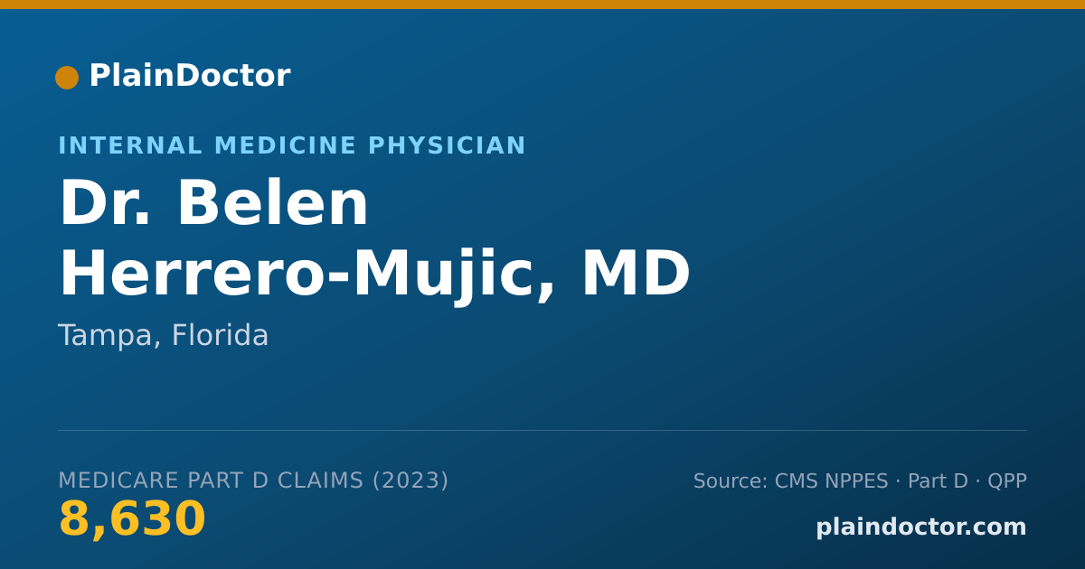 Shareable card for Belen Herrero-Mujic, MD - Internal Medicine Physician, Tampa, FL