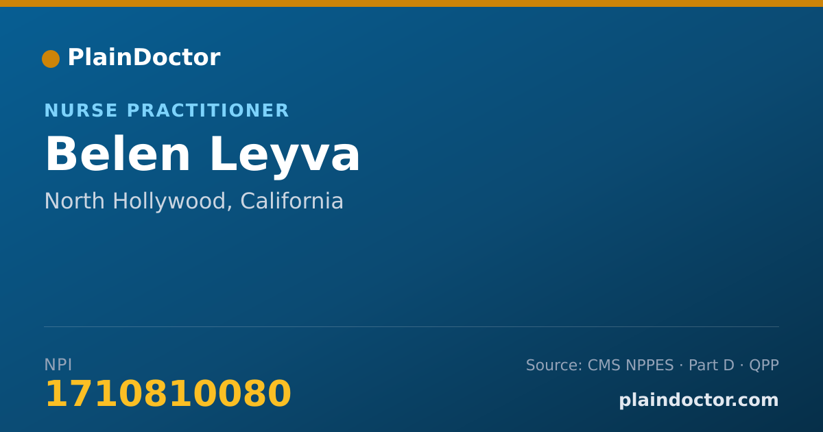 Shareable card for Belen Leyva - Nurse Practitioner, North Hollywood, CA