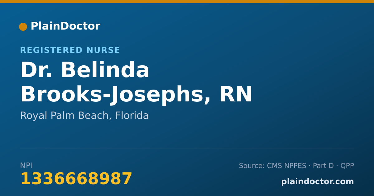 Shareable card for Belinda Brooks-Josephs, RN - Registered Nurse, Royal Palm Beach, FL