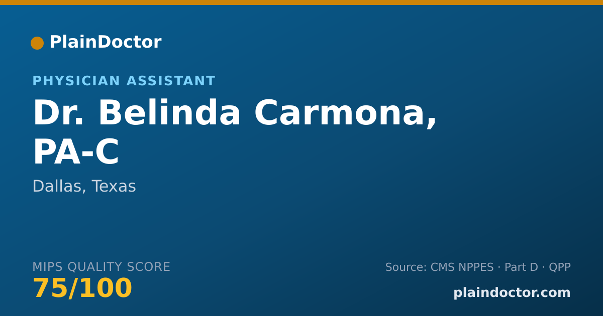Shareable card for Belinda Carmona, PA-C - Physician Assistant, Dallas, TX