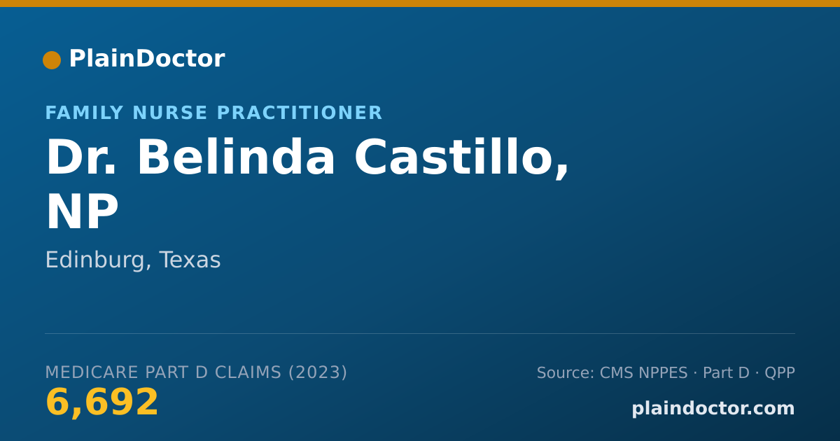 Shareable card for Belinda Castillo, NP - Family Nurse Practitioner, Edinburg, TX