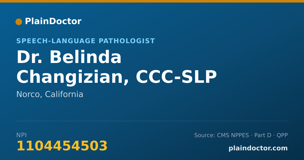 Shareable card for Belinda Changizian, CCC-SLP - Speech-Language Pathologist, Norco, CA