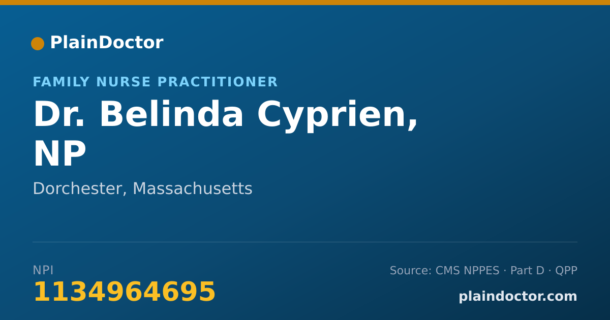 Shareable card for Belinda Cyprien, NP - Family Nurse Practitioner, Dorchester, MA
