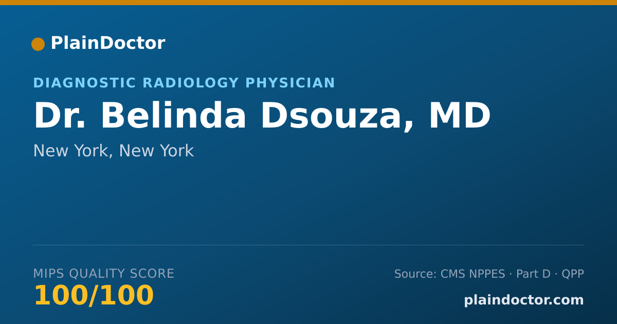Shareable card for Belinda Dsouza, MD - Diagnostic Radiology Physician, New York, NY