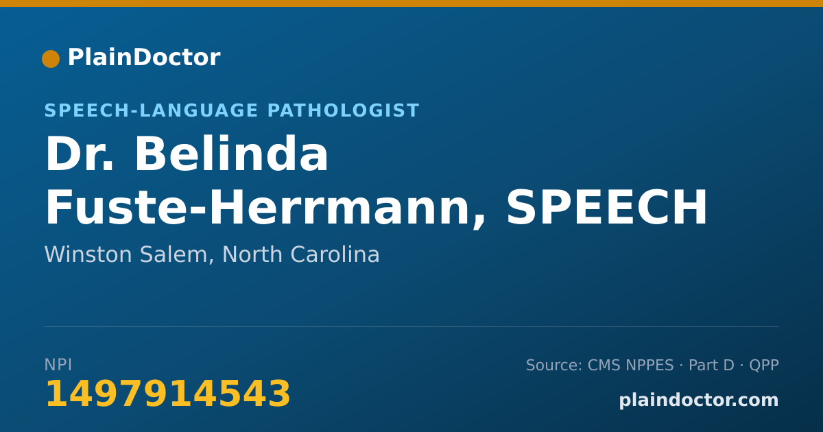 Shareable card for Belinda Fuste-Herrmann, SPEECH THERAPIST - Speech-Language Pathologist, Winston Salem, NC
