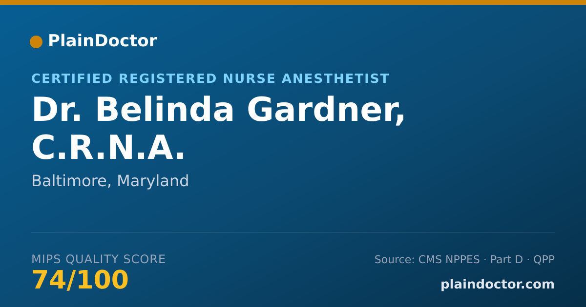 Shareable card for Belinda Gardner, C.R.N.A. - Certified Registered Nurse Anesthetist, Baltimore, MD