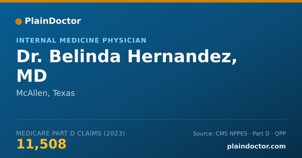 Shareable card for Belinda Hernandez, MD - Internal Medicine Physician, McAllen, TX