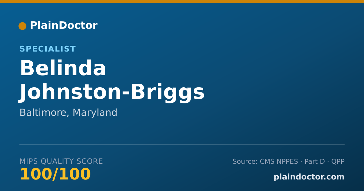 Shareable card for Belinda Johnston-Briggs - Specialist, Baltimore, MD