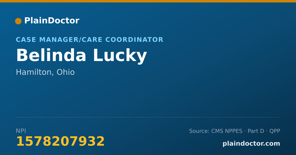 Shareable card for Belinda Lucky - Case Manager/Care Coordinator, Hamilton, OH