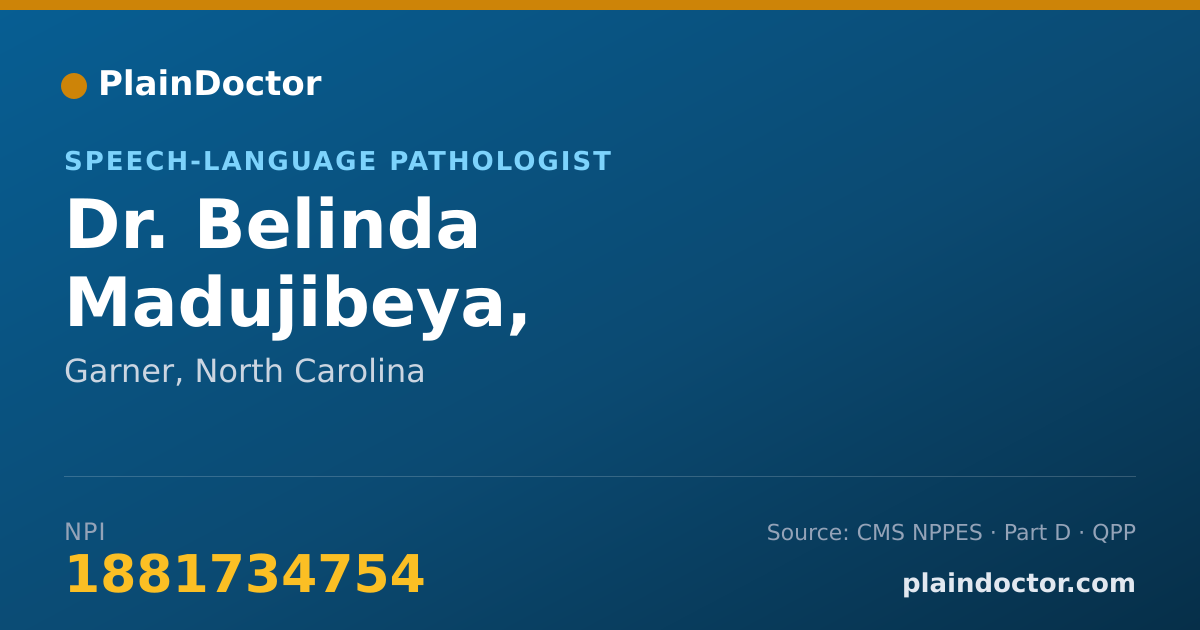 Shareable card for Belinda Madujibeya, MSP,CCC-SLP - Speech-Language Pathologist, Garner, NC