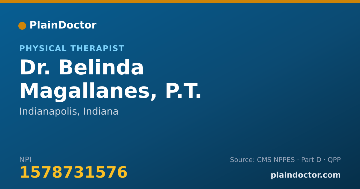 Shareable card for Belinda Magallanes, P.T. - Physical Therapist, Indianapolis, IN