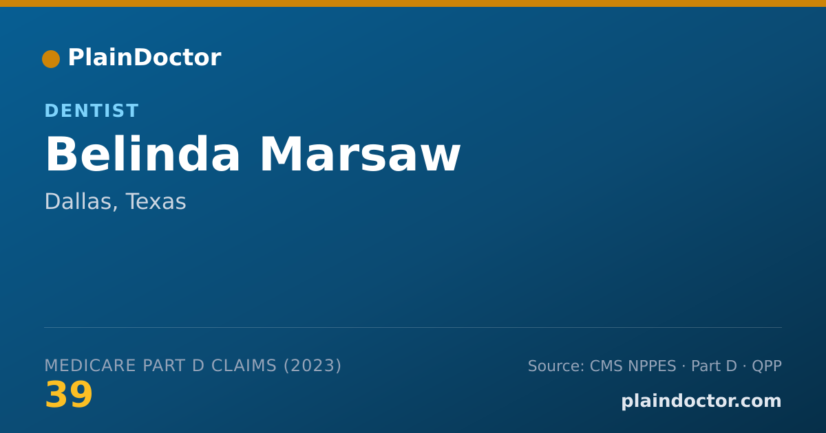 Shareable card for Belinda Marsaw - Dentist, Dallas, TX
