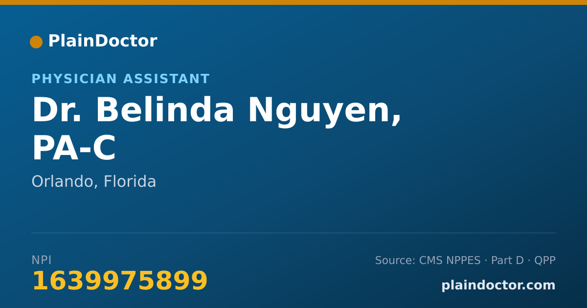 Shareable card for Belinda Nguyen, PA-C - Physician Assistant, Orlando, FL