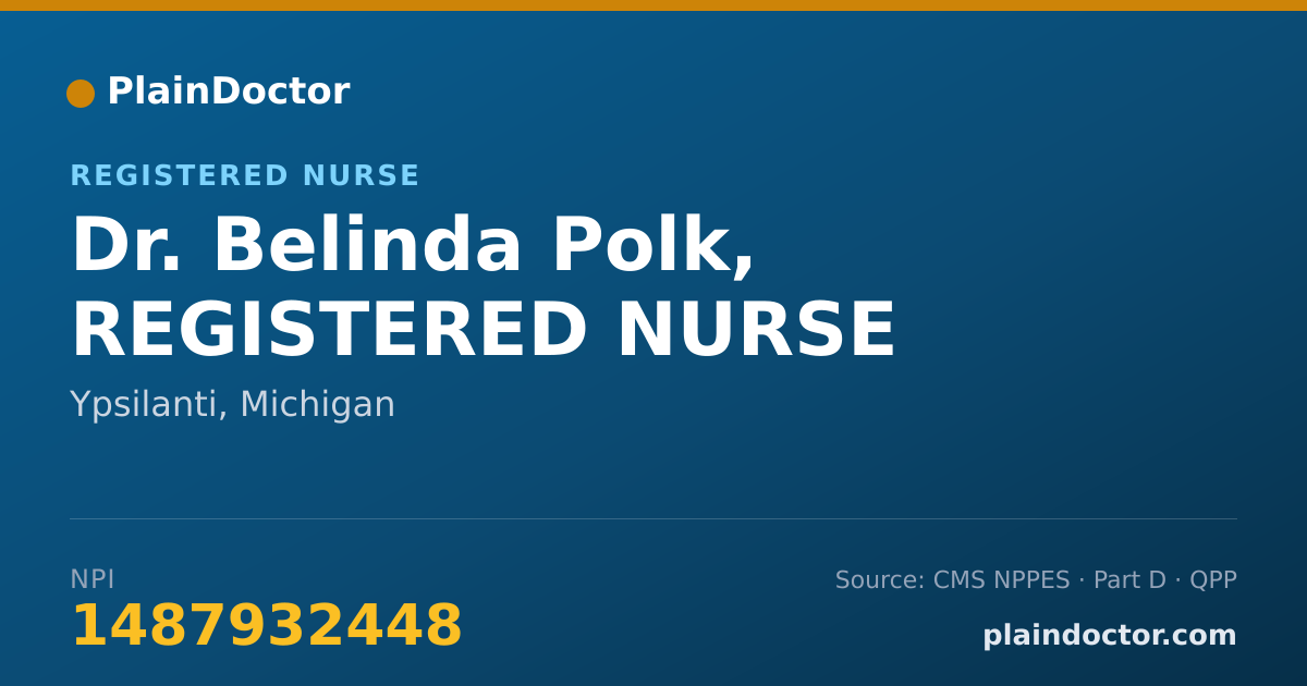 Shareable card for Belinda Polk, REGISTERED NURSE - Registered Nurse, Ypsilanti, MI