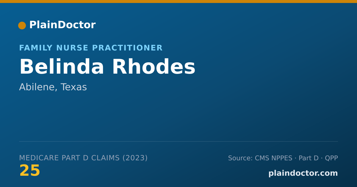 Shareable card for Belinda Rhodes - Family Nurse Practitioner, Abilene, TX
