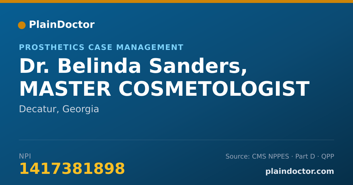 Shareable card for Belinda Sanders, MASTER COSMETOLOGIST - Prosthetics Case Management, Decatur, GA