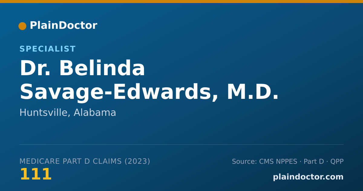 Shareable card for Belinda Savage-Edwards, M.D. - Specialist, Huntsville, AL