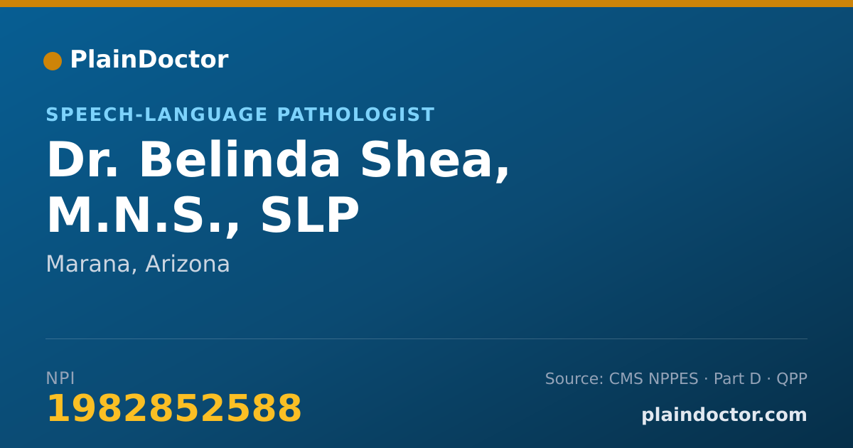 Shareable card for Belinda Shea, M.N.S., SLP - Speech-Language Pathologist, Marana, AZ