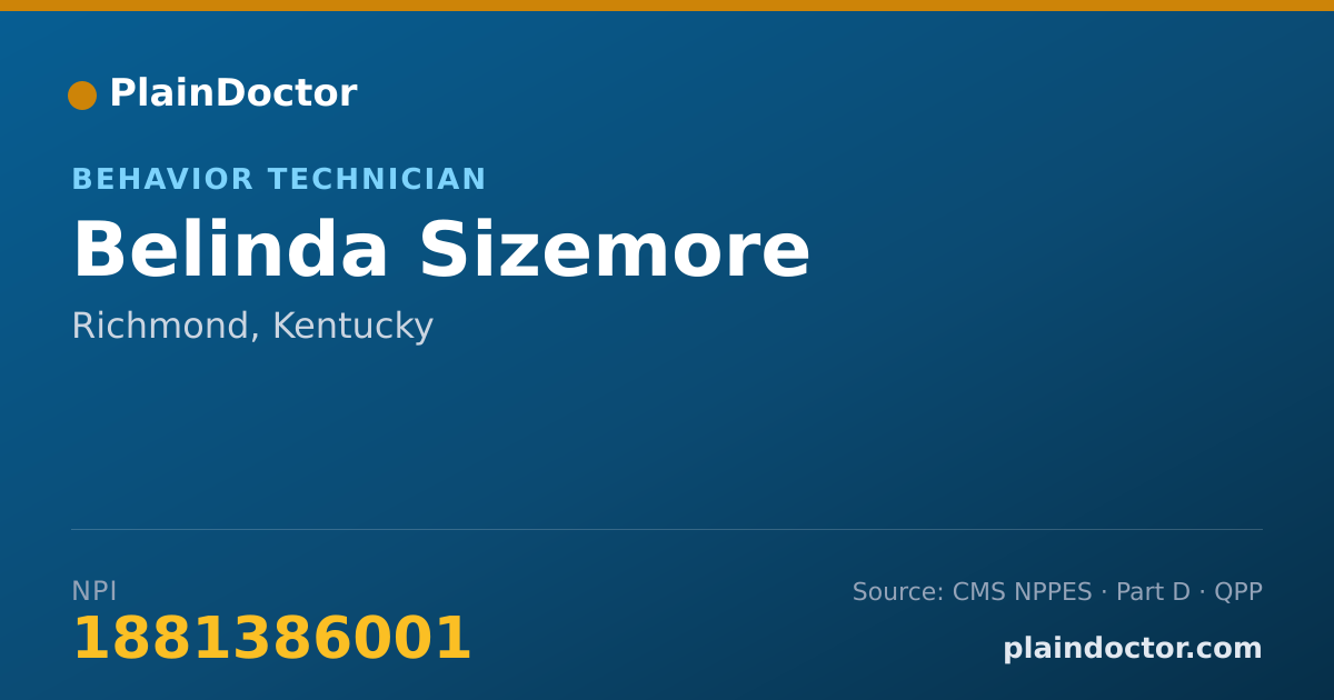 Shareable card for Belinda Sizemore - Behavior Technician, Richmond, KY
