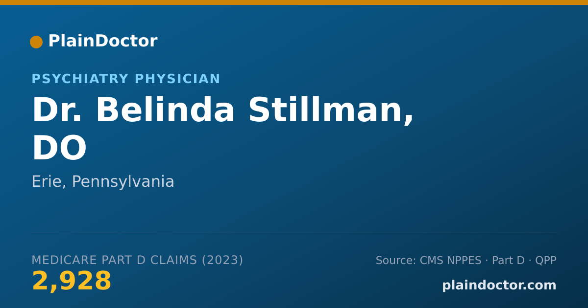 Shareable card for Belinda Stillman, DO - Psychiatry Physician, Erie, PA