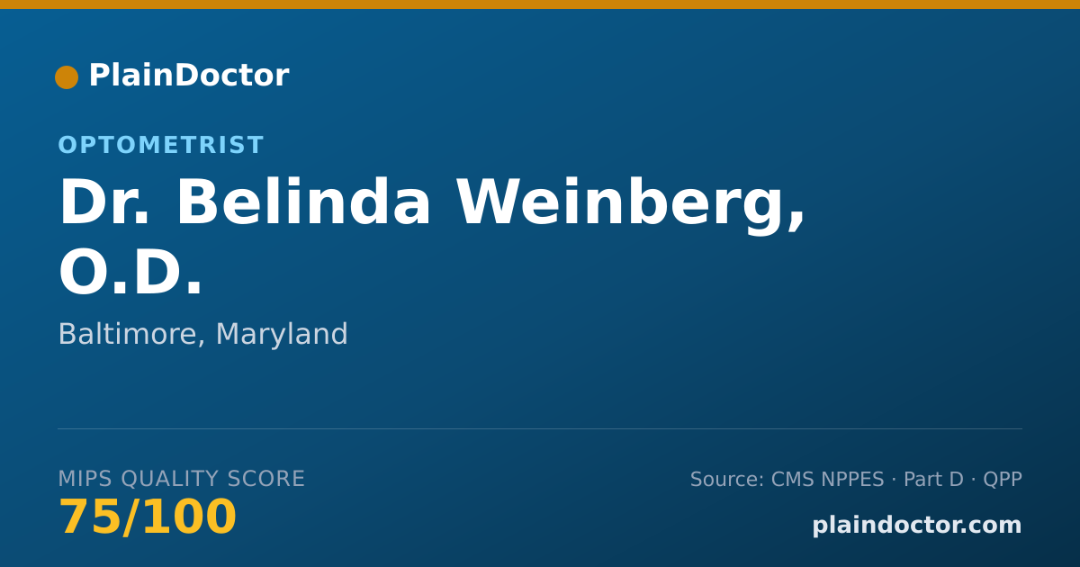 Shareable card for Belinda Weinberg, O.D. - Optometrist, Baltimore, MD