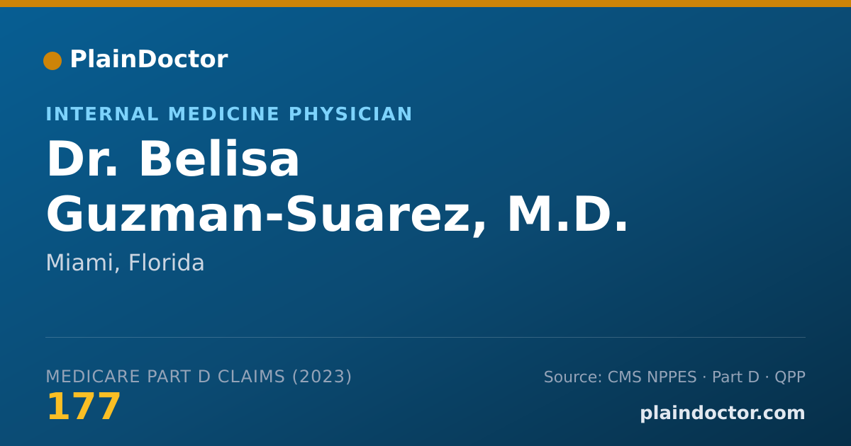 Shareable card for Belisa Guzman-Suarez, M.D. - Internal Medicine Physician, Miami, FL