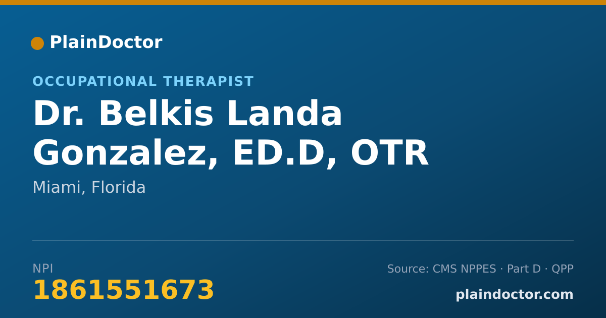 Shareable card for Belkis Landa Gonzalez, ED.D, OTR - Occupational Therapist, Miami, FL