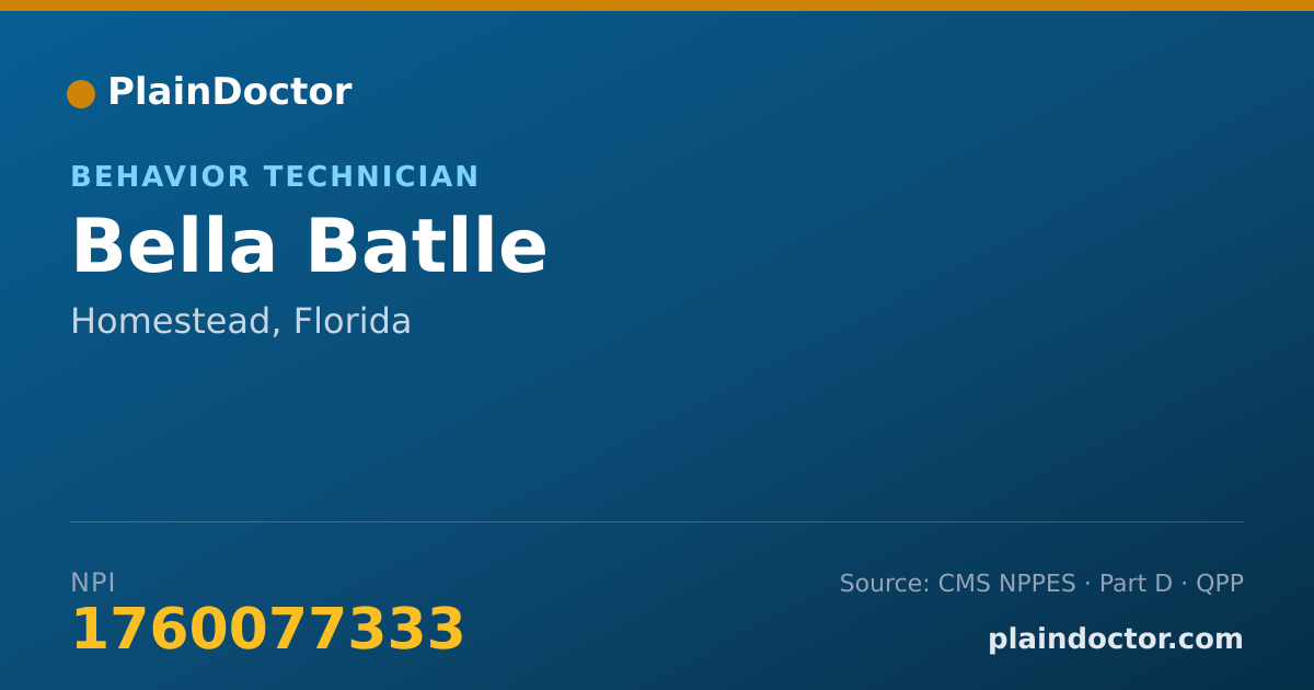 Shareable card for Bella Batlle - Behavior Technician, Homestead, FL
