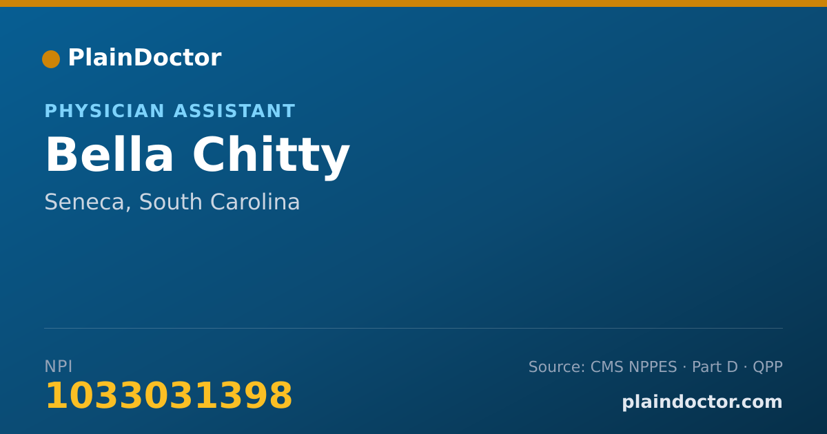 Shareable card for Bella Chitty - Physician Assistant, Seneca, SC