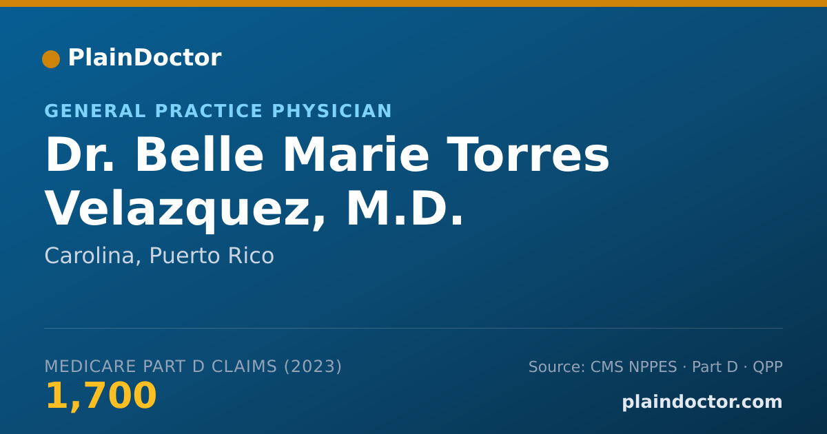 Shareable card for Belle Marie Torres Velazquez, M.D. - General Practice Physician, Carolina, PR