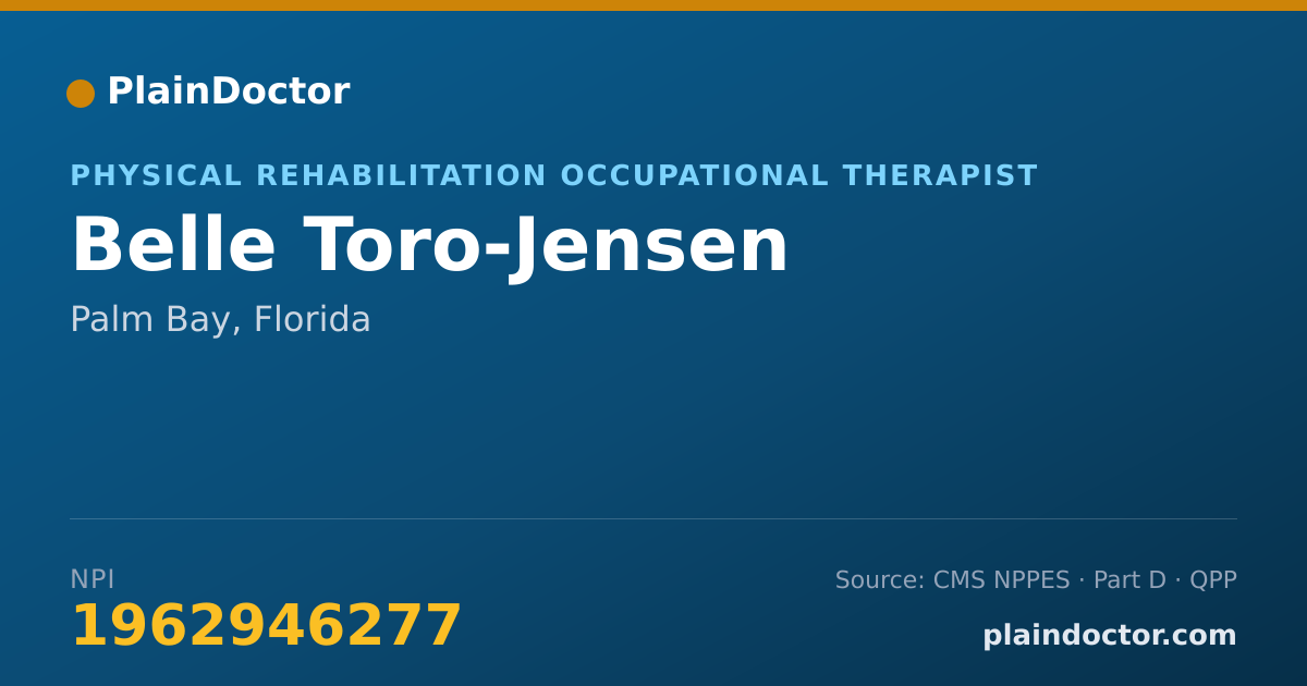 Shareable card for Belle Toro-Jensen - Physical Rehabilitation Occupational Therapist, Palm Bay, FL